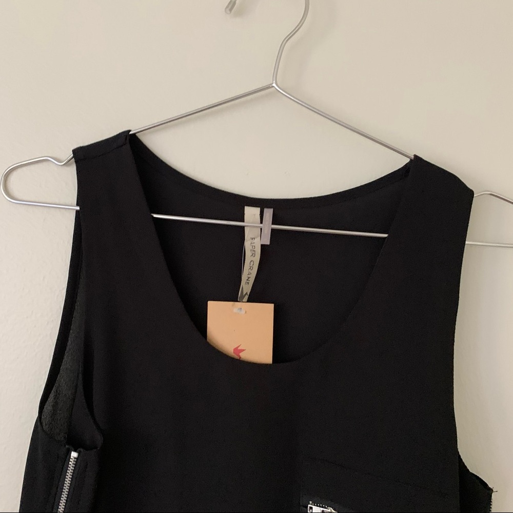 | madison black zipper side sleeveless blouse | - Picture 8 of 10